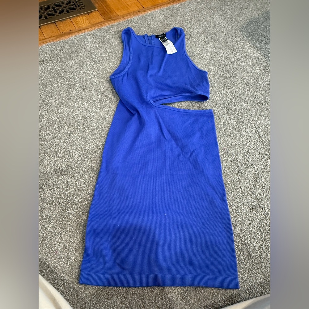 Forever 21 Vibrant Blue Asymmetrical‎ Dress